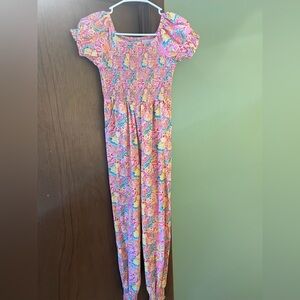 Cheeky Plum Floral Smocked waist Jumpsuit with pockets